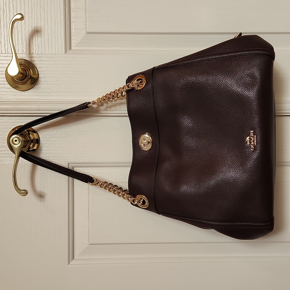 Dark burgundy Coach handbag